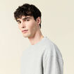 Sweat col rond manches longues en coton gris homme