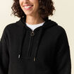Pull &agrave; capuche zipp&eacute; noir femme