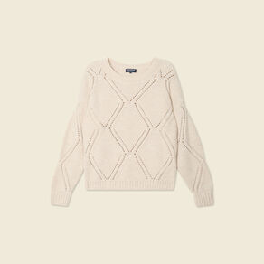 Pull manches longues ecru femme