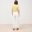 Jeans barrel taille haute 7/8&egrave;me denim blanc femme