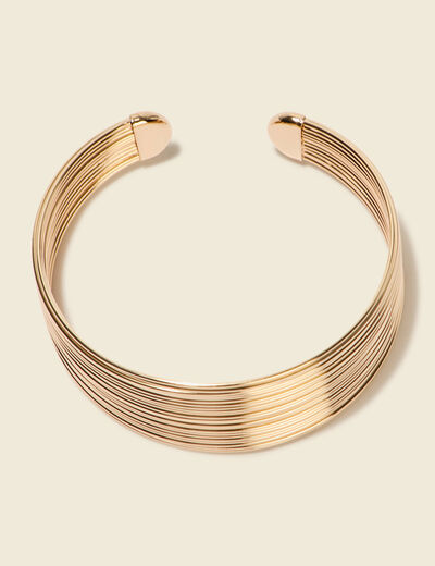 Bracelet large couleur or femme