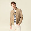 Blouson col droit manches longues marron homme