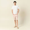 Bermuda droit en jean rose homme