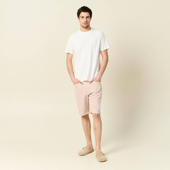 Bermuda droit en jean rose homme