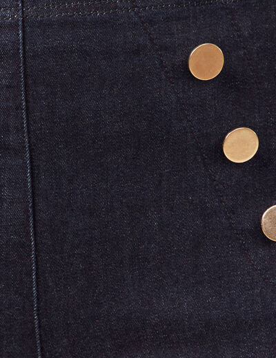 Jeans flare à pont denim brut femme