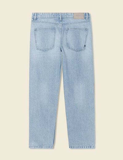 Jeans relax 5 poches denim bleach homme