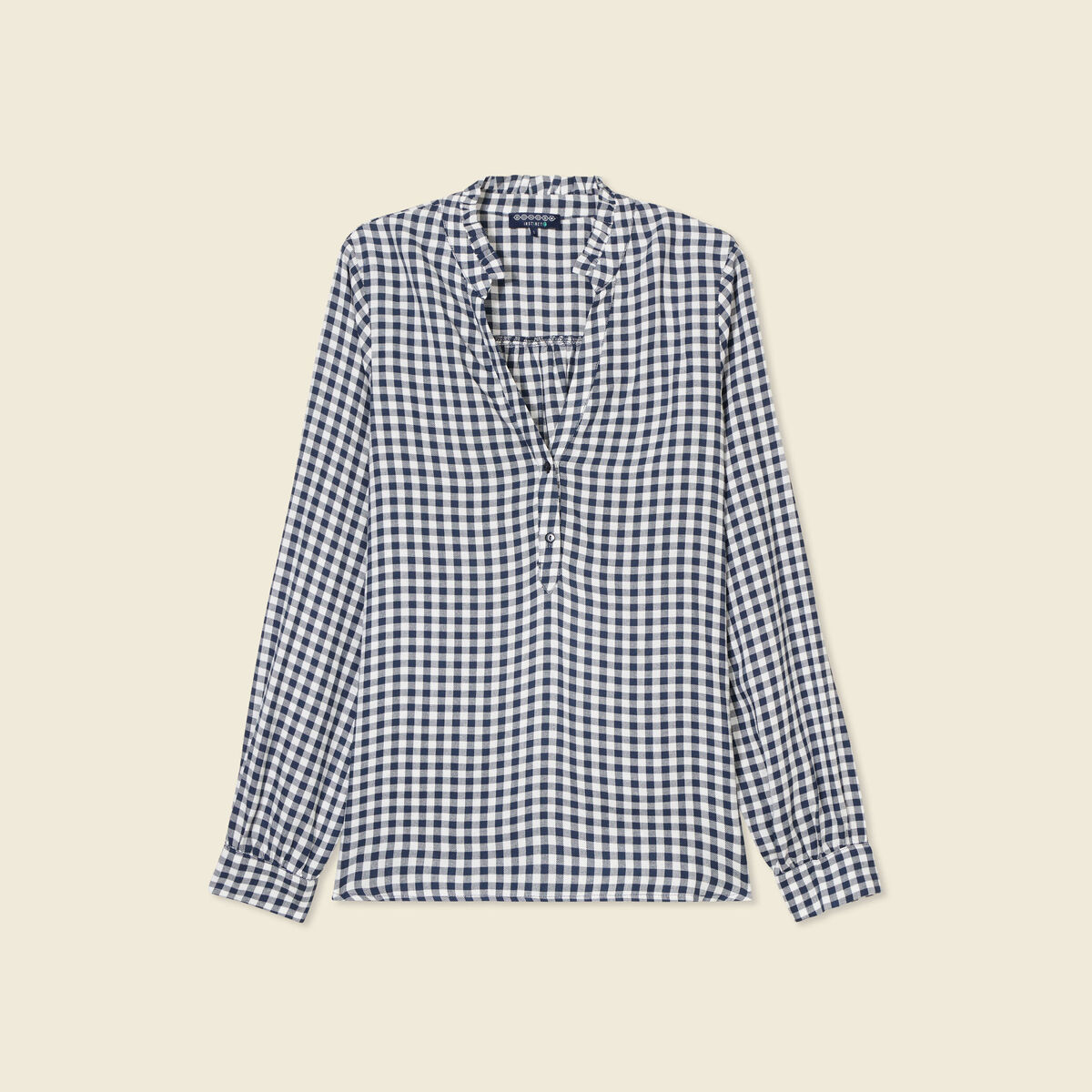 Blouse manches longues bleu marine femme