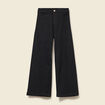 Jeans large taille haute denim noir femme