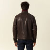 Blouson simili cuir marron foncé homme