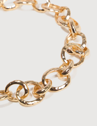 Collier avec cha&icirc;ne couleur or femme