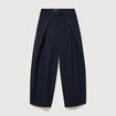 Pantalon ample taille standard bleu marine femme