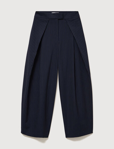 Pantalon ample taille standard bleu marine femme