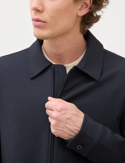 Blouson manches longues doubl&eacute; bleu marine homme