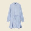 Robe patineuse courte manches longues bleu femme
