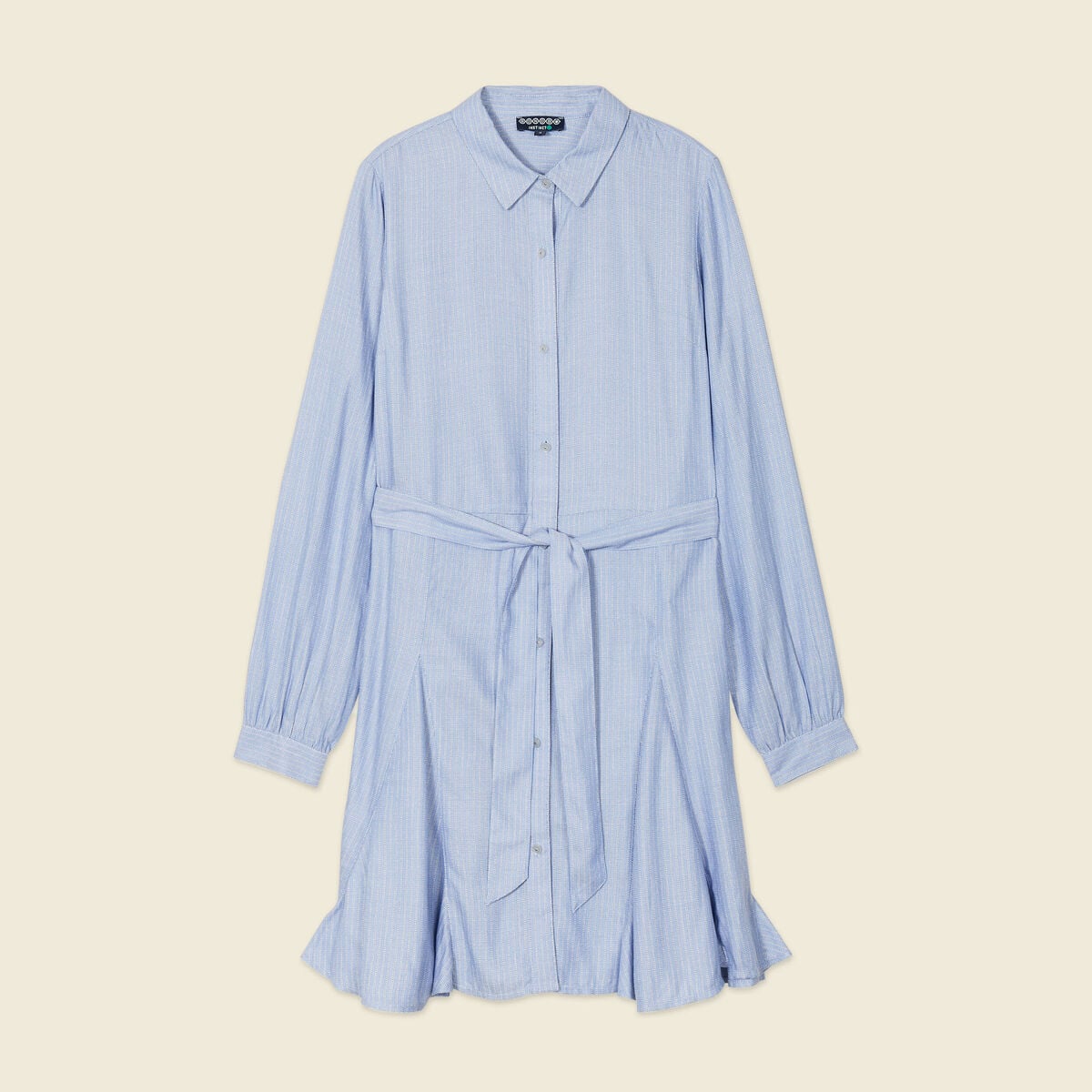Robe patineuse courte manches longues bleu femme