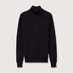 Pull fin col montant manches longues noir homme