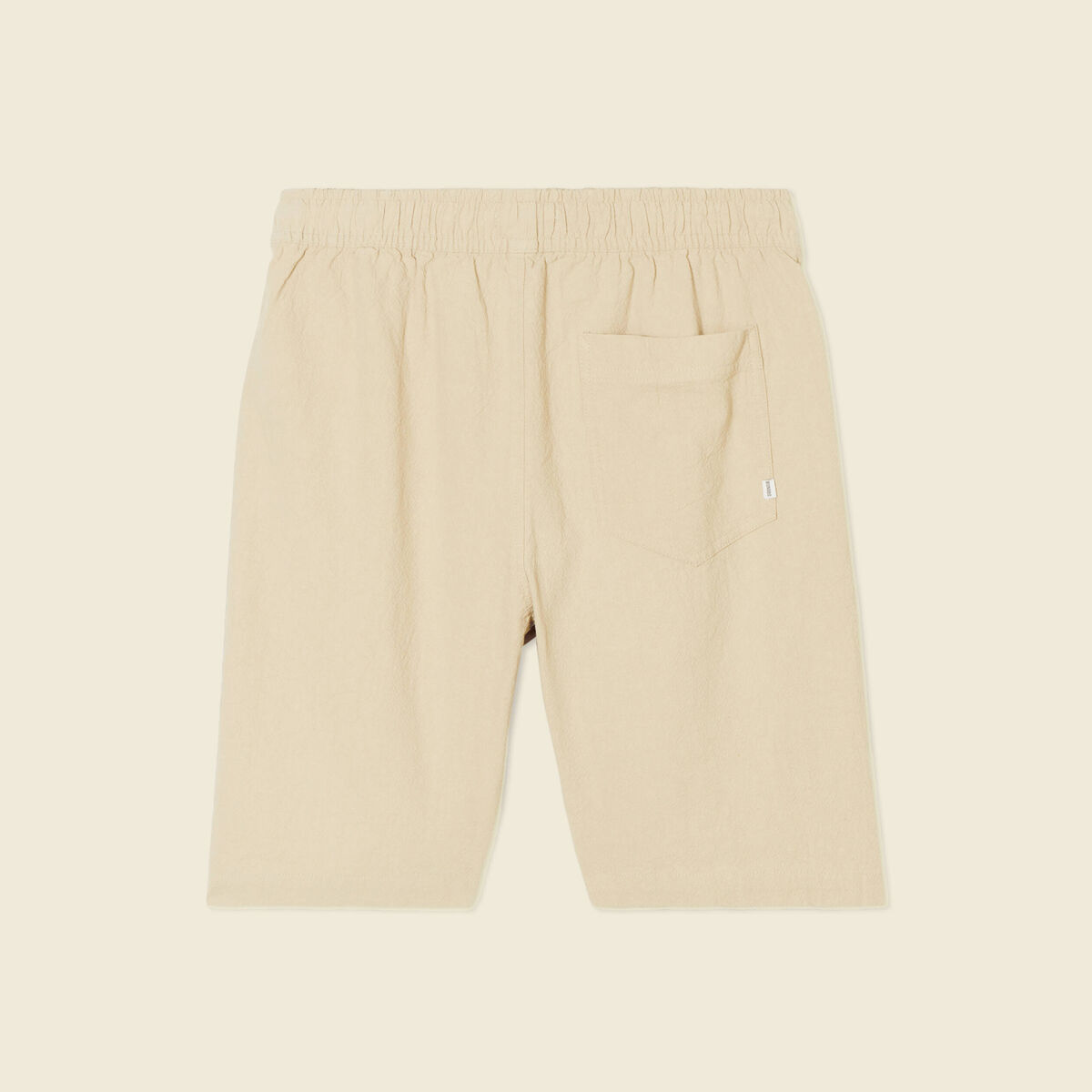 Bermuda droit à coulisse beige homme