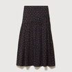 Jupe longue droite taille haute noir femme