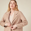 Manteau droit long boutonné marron clair femme