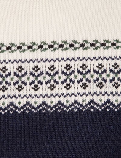 Pull manches longues vert kaki homme