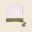 Foulard à pampilles vert kaki femme