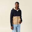 Sweat zippé à capuche beige homme