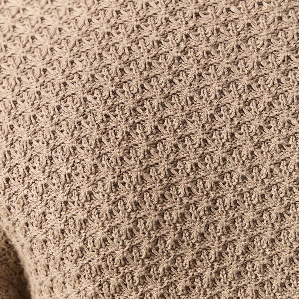 Pull col rond en coton taupe homme