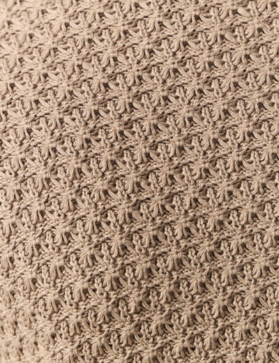 Pull col rond en coton taupe homme