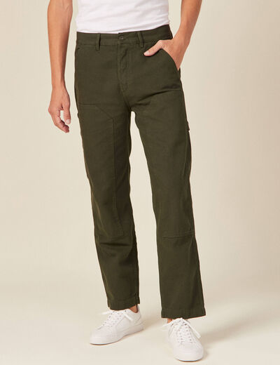 Pantalon large vert kaki homme