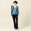 Pull manches longues bleu clair femme
