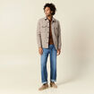 Surchemise boutonn&eacute;e beige homme