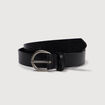 Ceinture large en cuir noir femme