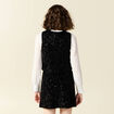 Débardeur sans manches sequins noir femme