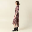 Robe longue évasée fluide marron femme