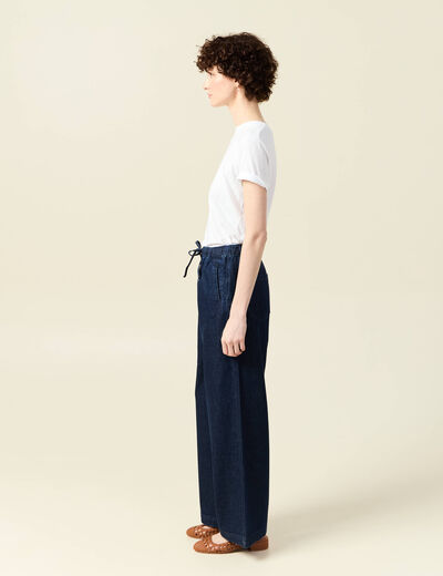 Jeans jogging élastiqué denim brut rinse femme