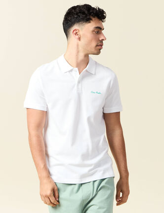 Polo manches courtes blanc homme