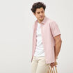 Chemise manches courtes rose pastel homme