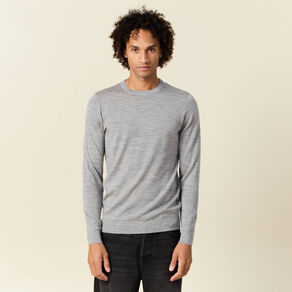 Pull 100% laine mérinos gris foncé homme