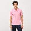 Polo cintr&eacute; en coton manches courtes rose homme