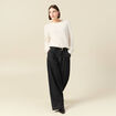 Pull ajour&eacute; col bateau manches longues ecru femme