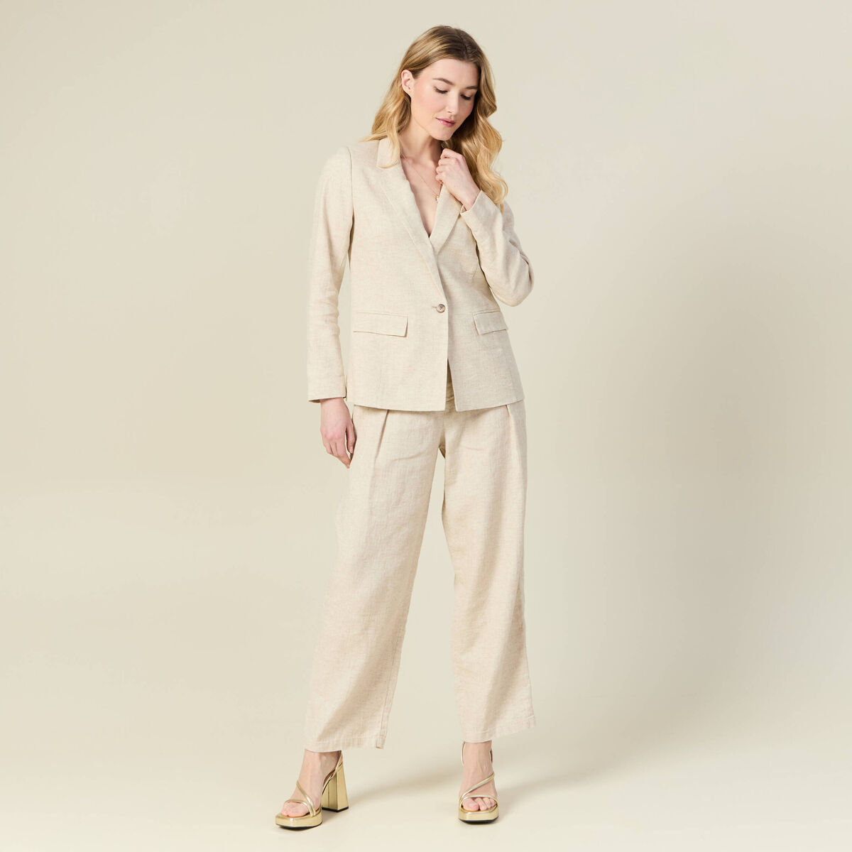 Veste esprit blazer sable femme