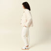 Blouson bouclette creme femme