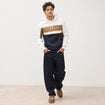 Sweat &agrave; capuche manches longues ecru homme