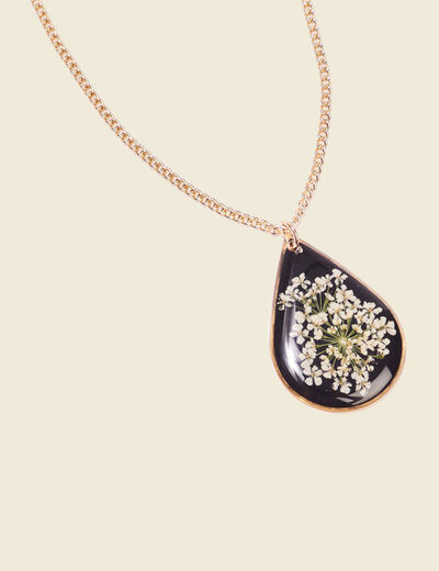 Collier avec pendentif noir femme