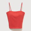 D&eacute;bardeur ajust&eacute; cropped d&eacute;collet&eacute; orange fonc&eacute; femme