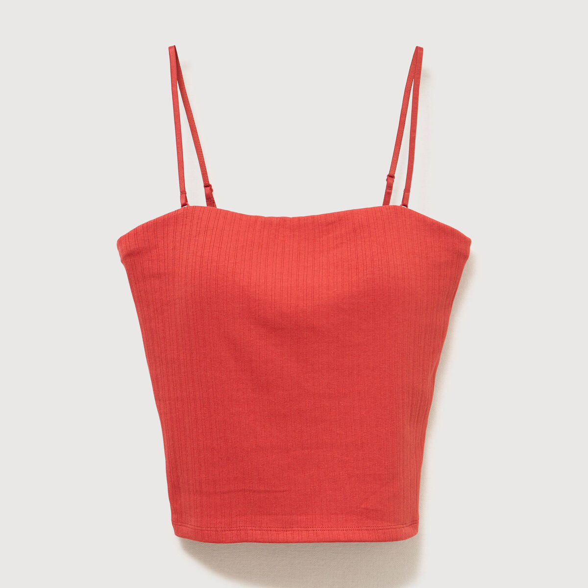 D&eacute;bardeur ajust&eacute; cropped d&eacute;collet&eacute; orange fonc&eacute; femme