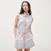 Short &agrave; carreaux en coton doubl&eacute; multicolore femme