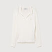 Pull droit manches longues ecru femme