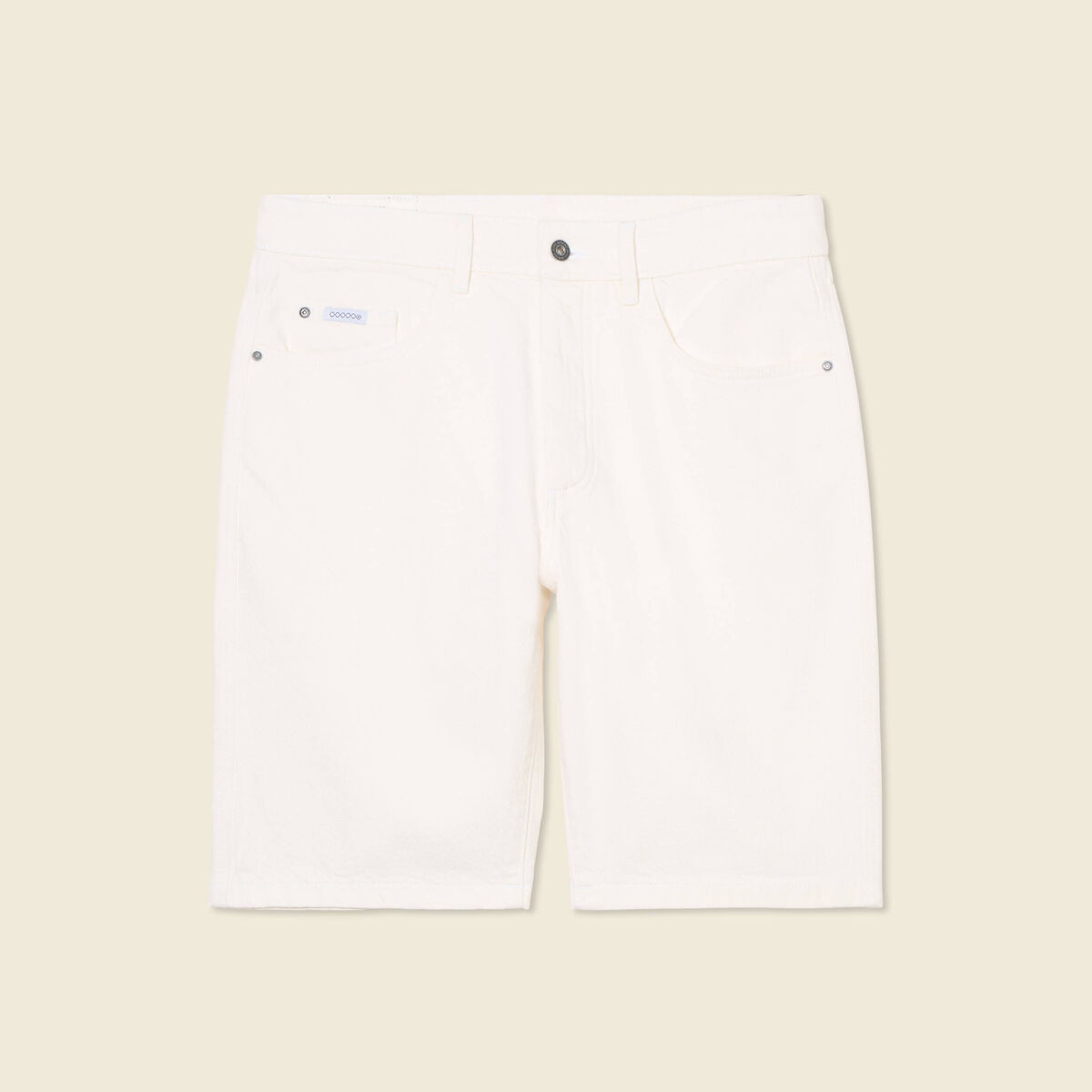 Bermuda droit en jean denim blanc homme