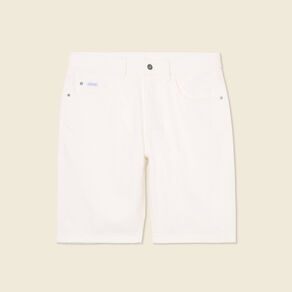 bermuda droit en jean denim blanc homme Bermuda droit en jean denim blanc homme